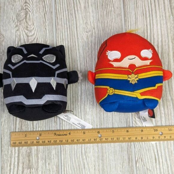 Marvel Set of 2 Cuutopia Black Panther & Captain America Red Plush Toys - Picture 6 of 7